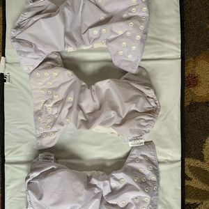 BumGenius Elemental 3 (organic) three white diapers in GUC